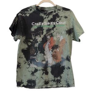 TLC CrazySexyCool World Tour Graphic T-Shirt Tie Dye Green Black Medium Y2K